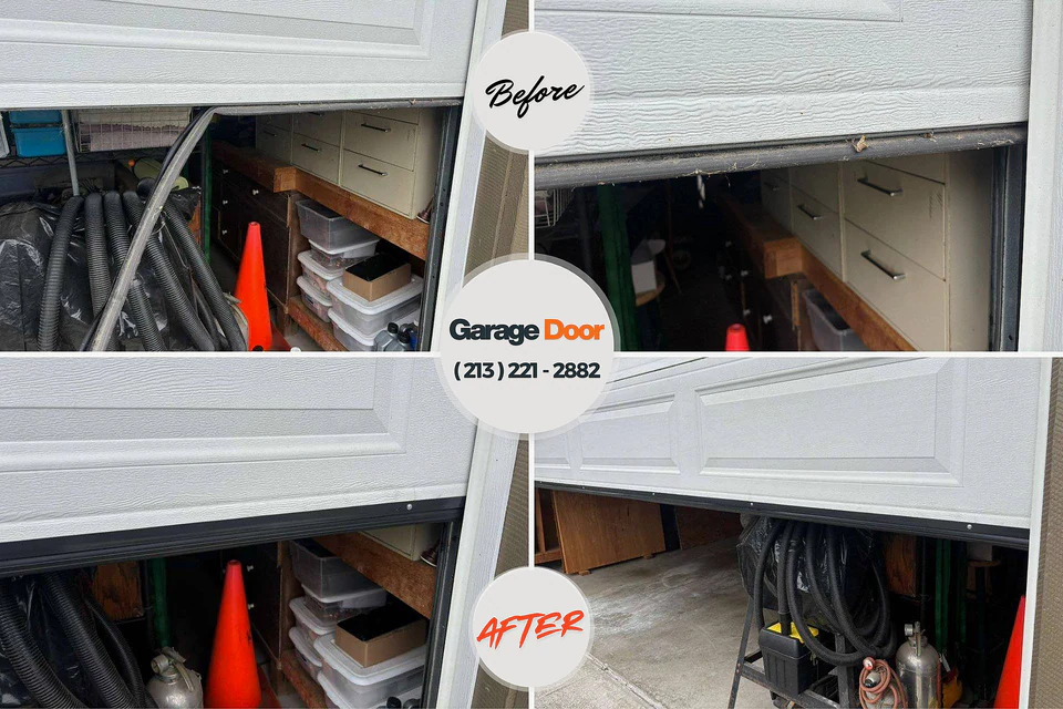 Before and after: garage door repair 84050